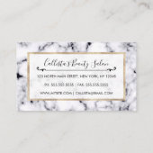 モダン白黒デザイナー大理石パターン 予約カード (裏面)