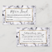 モダン白黒デザイナー大理石パターン 紹介カード (正面/裏面)