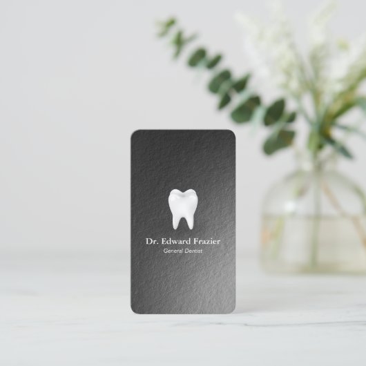 モダン白黒デンタルケア歯科アポイントメント 予約カード (スタンド正面)