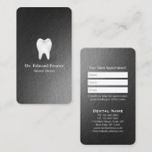 モダン白黒デンタルケア歯科アポイントメント 予約カード (正面/裏面)