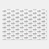 モダン白黒トレンディースクリプトイニシャルモノグラム ラッピングペーパーシート (正面)