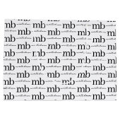 モダン白黒トレンディースクリプトイニシャルモノグラム ラージペーパーバッグ (裏面)