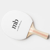 モダン白黒トレンディースクリプトイニシャルモノグラム 卓球ラケット (横)