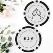 モダン白黒ドリンクバウチャーシャンパ結婚ニュ ポーカーチップ