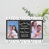 モダン白黒ノート写真の保存日付 (スタンド正面)