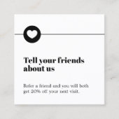 モダン白黒ハートサロン 紹介カード (正面)