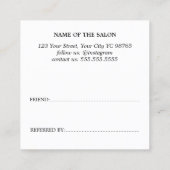 モダン白黒ハートサロン 紹介カード (裏面)