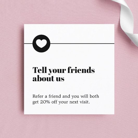 モダン白黒ハートサロン 紹介カード