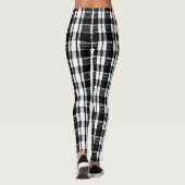 モダン白黒バッファローパターン(の模様が)あるプレイド レギンス (裏面)