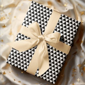 モダン白黒パターン金ゴールド文字誕生日ギフト ラッピングペーパー