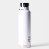 モダン白黒パーソナライズされたモノグラムと名前 ウォーターボトル (右面)