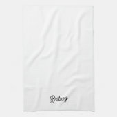 モダン白黒パーソナライズされたモノグラムと名前 キッチンタオル (縦)