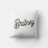 モダン白黒パーソナライズされたモノグラムと名前 クッション (正面)