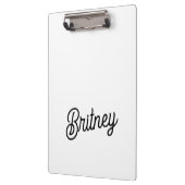 モダン白黒パーソナライズされたモノグラムと名前 クリップボード (左)