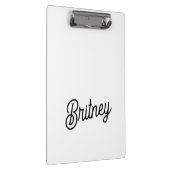 モダン白黒パーソナライズされたモノグラムと名前 クリップボード (右)