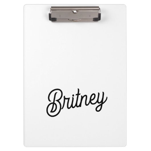 モダン白黒パーソナライズされたモノグラムと名前 クリップボード (正面)