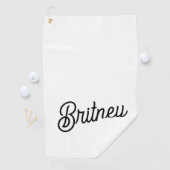 モダン白黒パーソナライズされたモノグラムと名前 ゴルフタオル (インサイチュ)