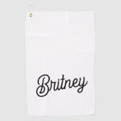 モダン白黒パーソナライズされたモノグラムと名前 ゴルフタオル (正面)