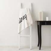 モダン白黒パーソナライズされたモノグラムと名前 シェルパブランケット (インサイチュ)