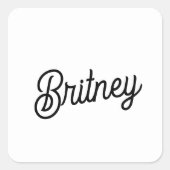 モダン白黒パーソナライズされたモノグラムと名前 スクエアシール (正面)