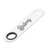 モダン白黒パーソナライズされたモノグラムと名前 スピード栓抜き (正面アングル)