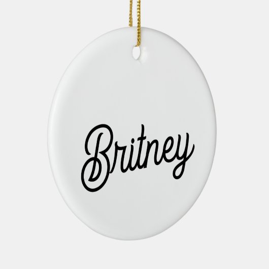 モダン白黒パーソナライズされたモノグラムと名前 セラミックオーナメント (右)