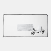 モダン白黒パーソナライズされたモノグラムと名前 デスクマット (キーボード&マウス)