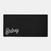 モダン白黒パーソナライズされたモノグラムと名前 デスクマット (正面)