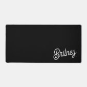 モダン白黒パーソナライズされたモノグラムと名前 デスクマット (正面)