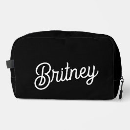 モダン白黒パーソナライズされたモノグラムと名前 ドップキット