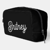 モダン白黒パーソナライズされたモノグラムと名前 ドップキット (右コーナー)