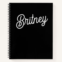 モダン白黒パーソナライズされたモノグラムと名前 ノートブック