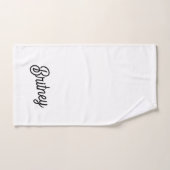 モダン白黒パーソナライズされたモノグラムと名前 バスタオルセット (ハンドタオル)