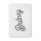 モダン白黒パーソナライズされたモノグラムと名前 バスマット (正面縦)