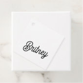 モダン白黒パーソナライズされたモノグラムと名前 フェイバータグ (インサイチュ)