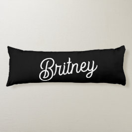 モダン白黒パーソナライズされたモノグラムと名前 ボディピロー