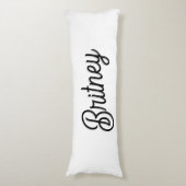 モダン白黒パーソナライズされたモノグラムと名前 ボディピロー (正面縦)