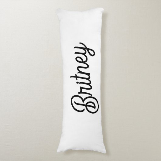 モダン白黒パーソナライズされたモノグラムと名前 ボディピロー (正面縦)