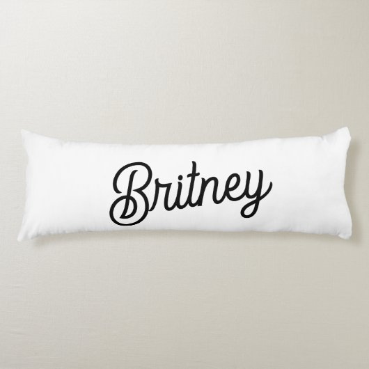 モダン白黒パーソナライズされたモノグラムと名前 ボディピロー (正面)