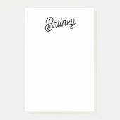 モダン白黒パーソナライズされたモノグラムと名前 ポストイット (正面)