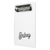 モダン白黒パーソナライズされたモノグラムと名前 ミニクリップボード (アングル2)