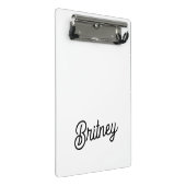 モダン白黒パーソナライズされたモノグラムと名前 ミニクリップボード (アングル)