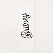 モダン白黒パーソナライズされたモノグラムと名前 ヨガマット (正面)