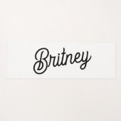 モダン白黒パーソナライズされたモノグラムと名前 ヨガマット (正面(横))