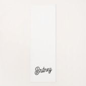 モダン白黒パーソナライズされたモノグラムと名前 ヨガマット (正面)