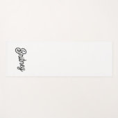 モダン白黒パーソナライズされたモノグラムと名前 ヨガマット (正面(横))