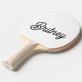 モダン白黒パーソナライズされたモノグラムと名前 卓球ラケット (正面アングル)