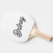 モダン白黒パーソナライズされたモノグラムと名前 卓球ラケット (横)