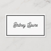 モダン白黒パーソナライズされたモノグラムと名前 名刺 (正面)