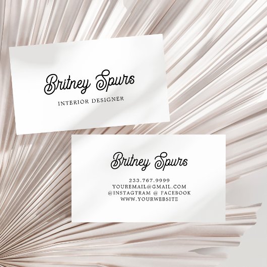 モダン白黒パーソナライズされたモノグラムと名前 名刺